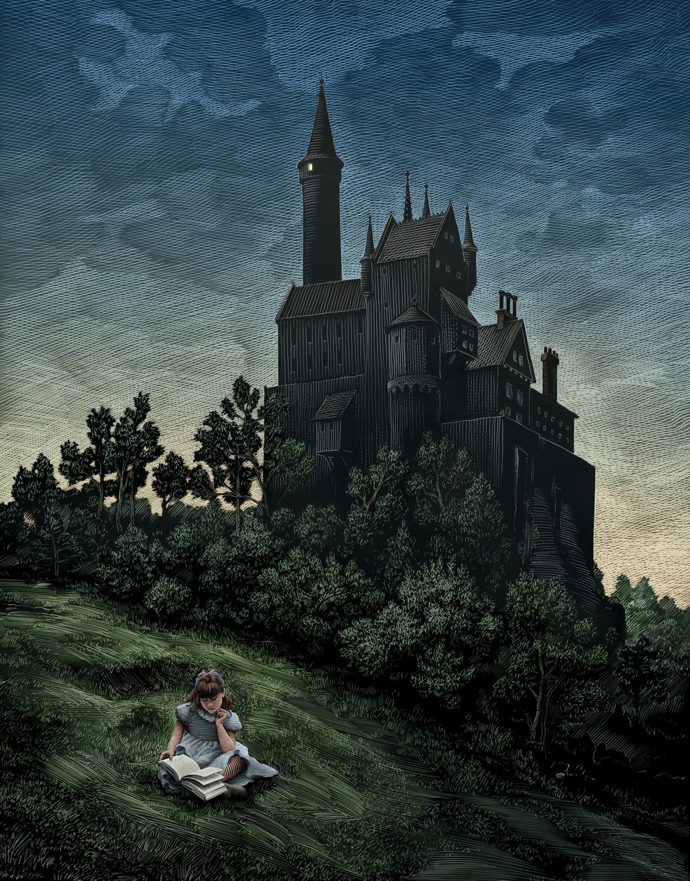 Grimms eventyr, 2009 (skrapebrett, fargelagt digitalt) av Scott McKowen