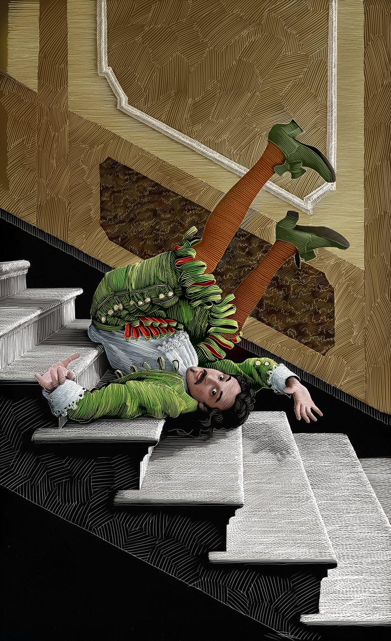 The Bungler, 2017 (skrapebrett, fargelagt digitalt) av Scott McKowen