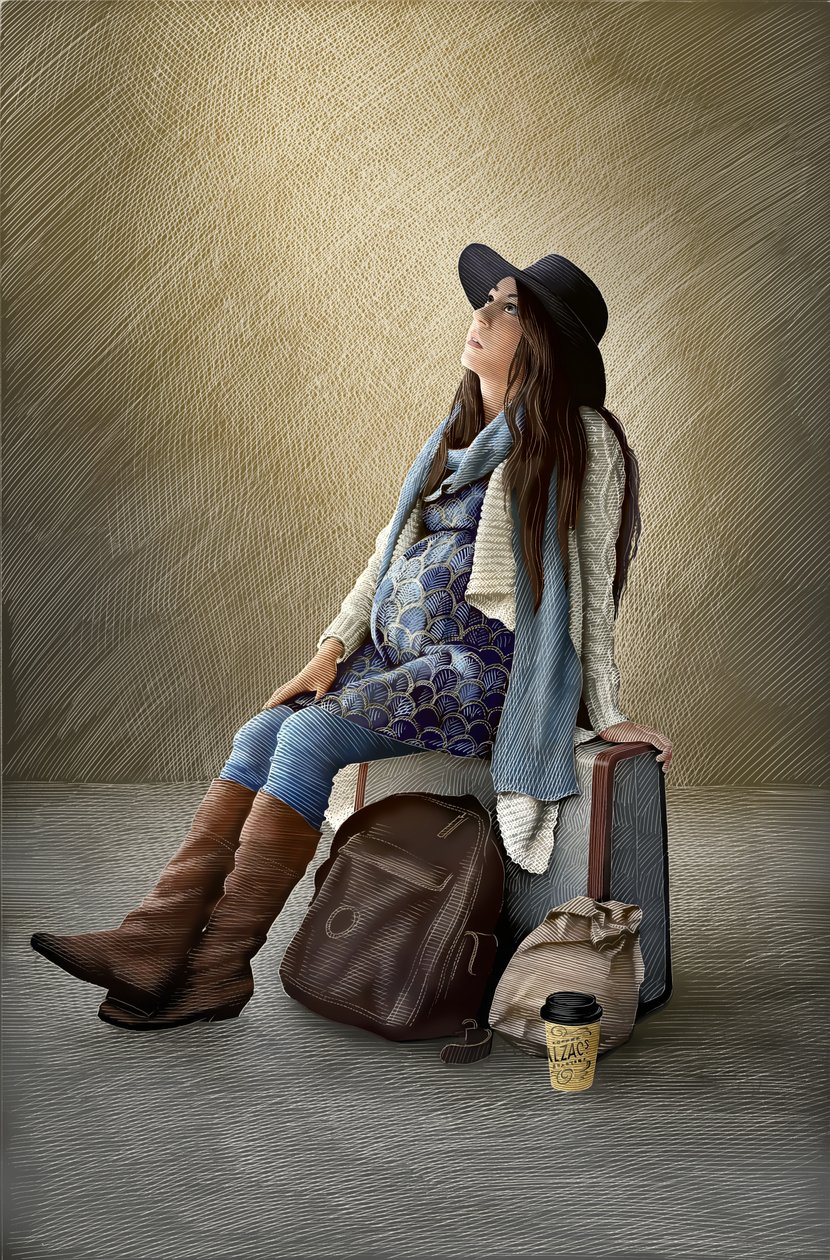 Jomfru Maria, 2014 (skrapebrett, fargelagt digitalt) av Scott McKowen