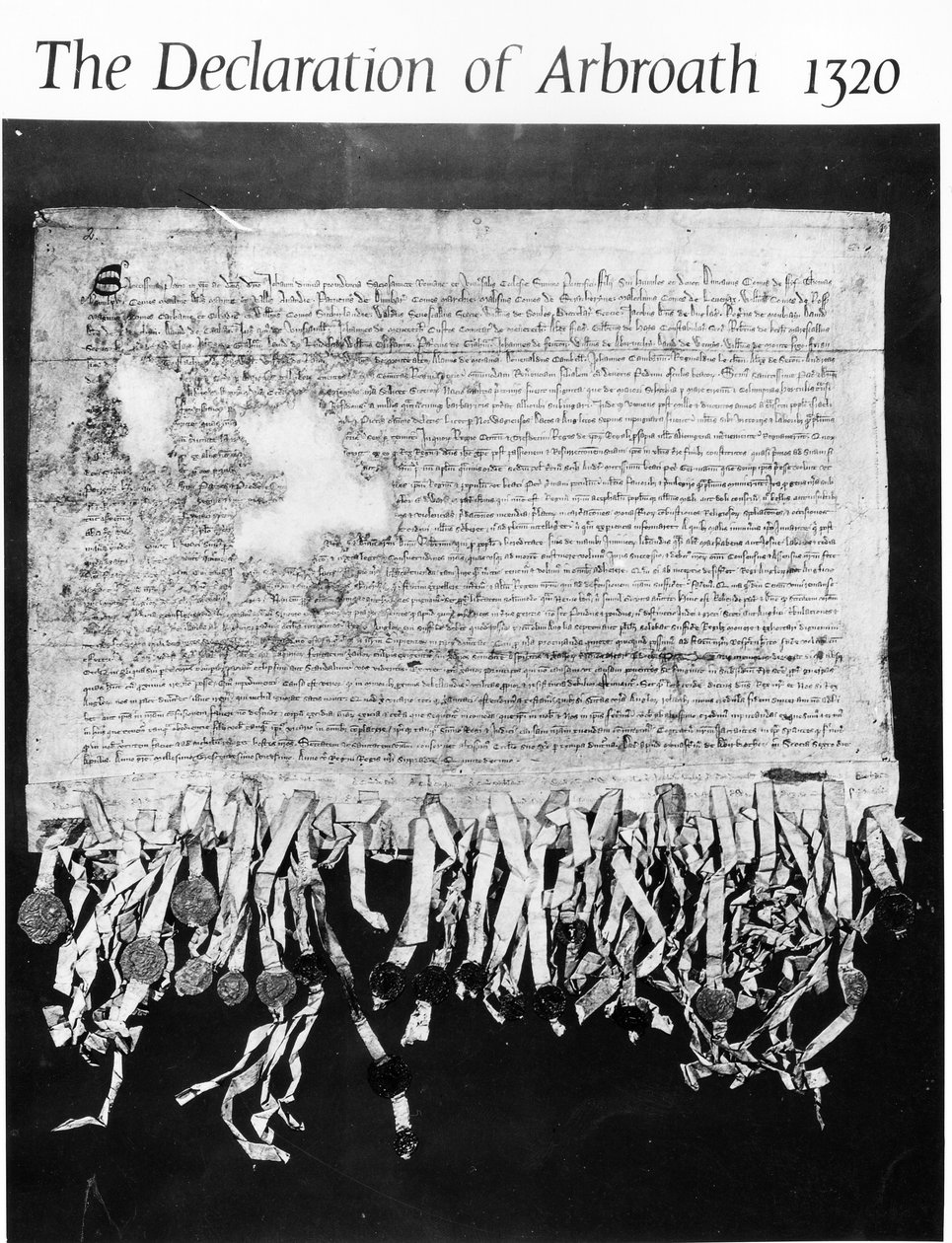 The Declaration of Arbroath, 6. april 1320 (blekk på vellum) av Scottish School
