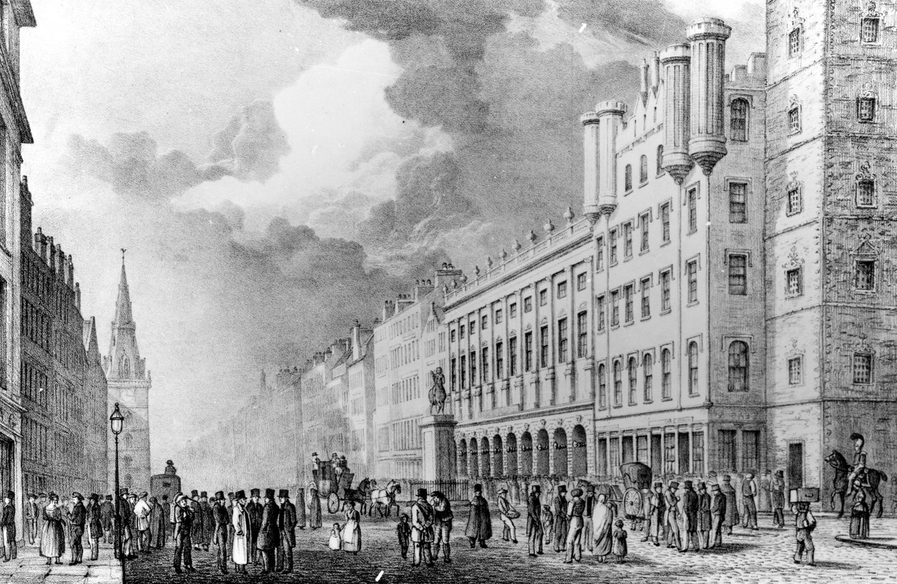 The Trongate of Glasgow, trykk laget av David Allan av Scottish School