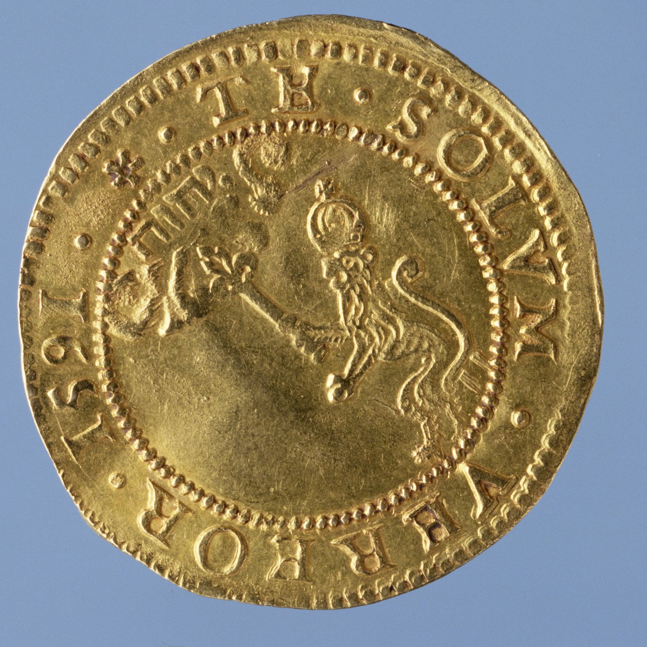 4-pund skotsk (hattestykke) av James I, Edinburgh mynte, 1591 (revers) (gull) (for forside se 58855) av Scottish School