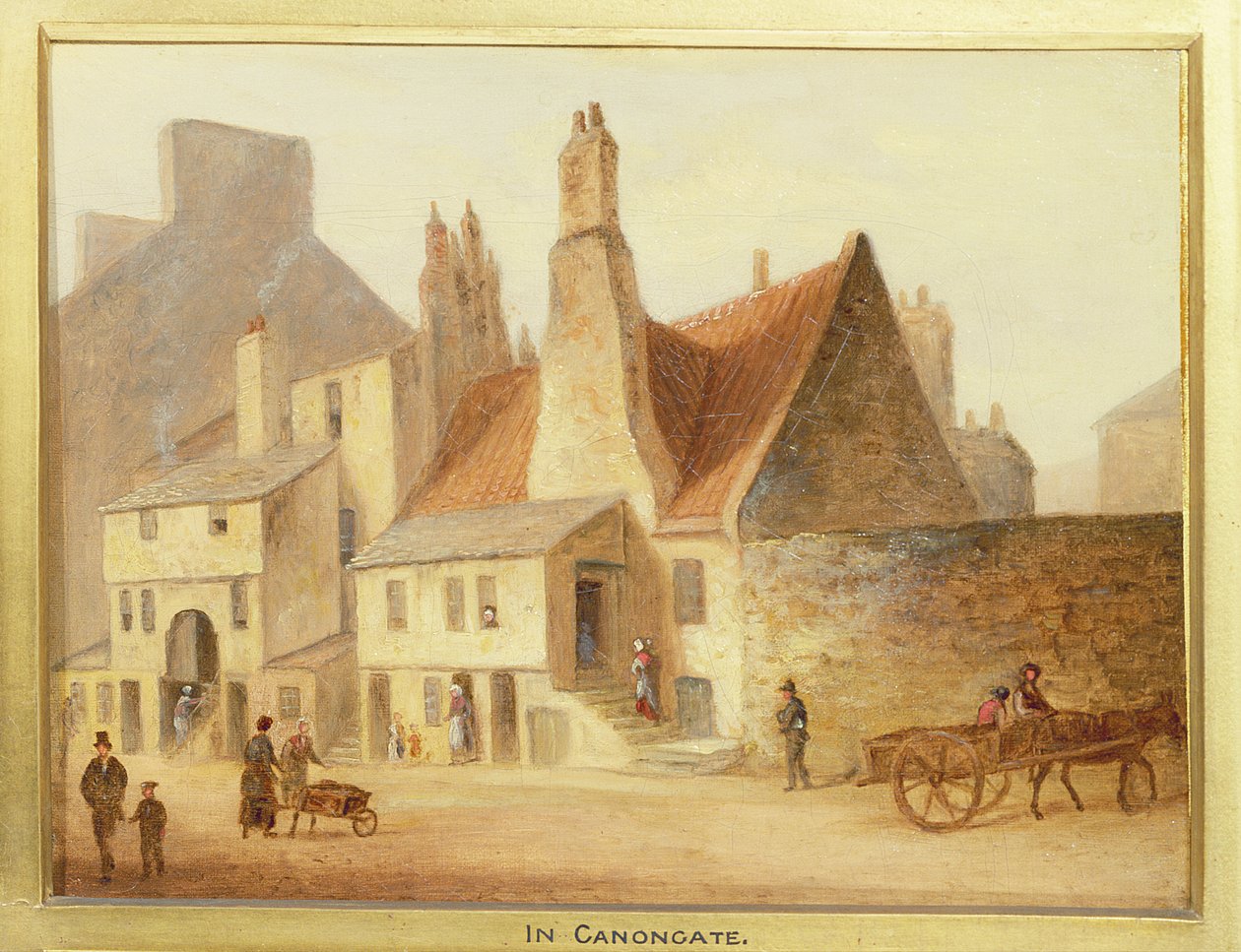 Canongate, detalj fra Edinburgh: Nine Views of the Old Town av Scottish School