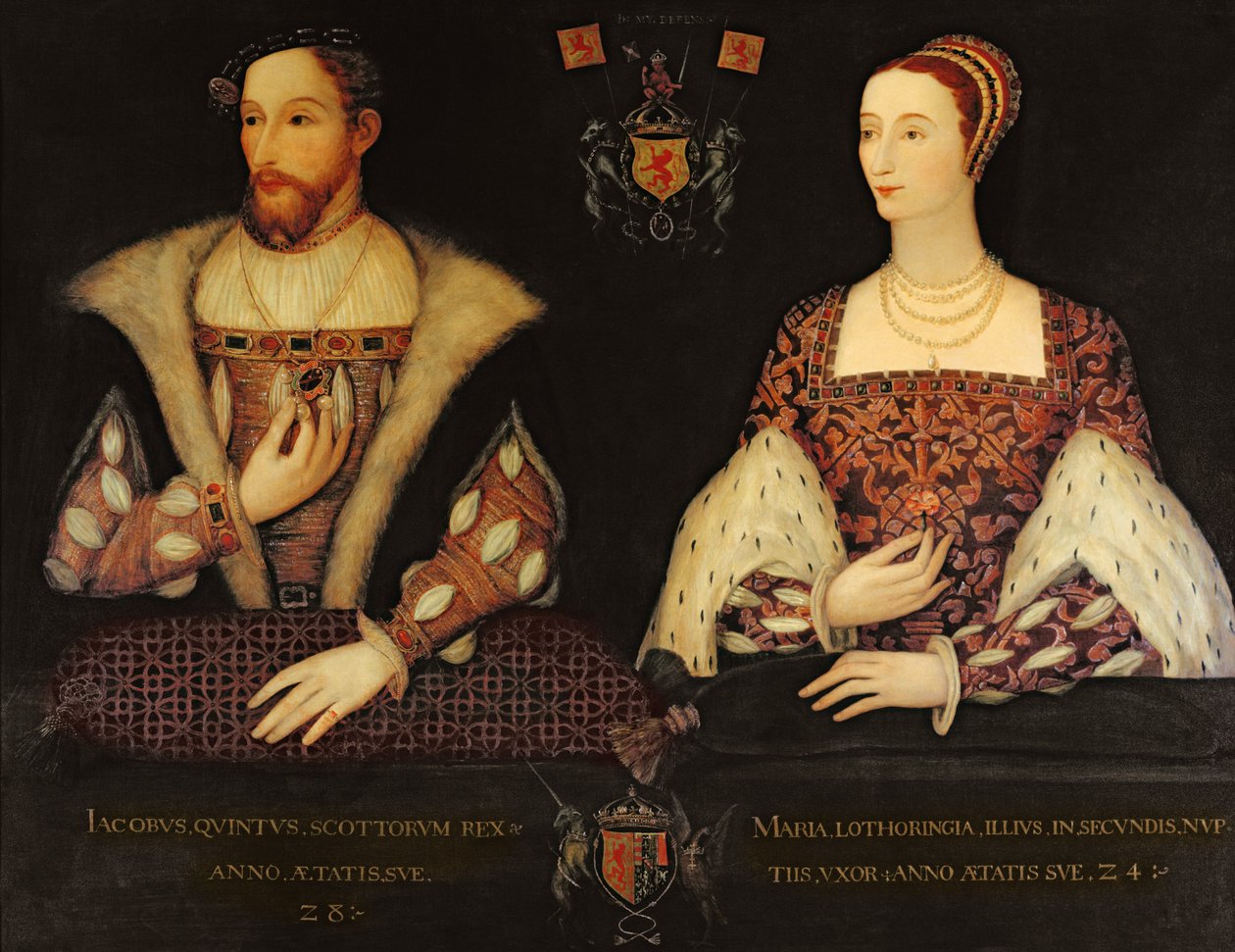 Kopi av det originale dobbeltportrettet av Marie de Guise (1515-60) og King James V (1512-42) bestilt av Lord Bute, 1895 av Scottish School