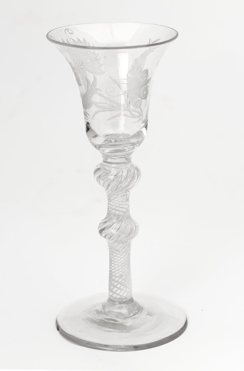 Gravert Jacobite airtwist drikkeglass, ca. 1760 (glass) av Scottish School