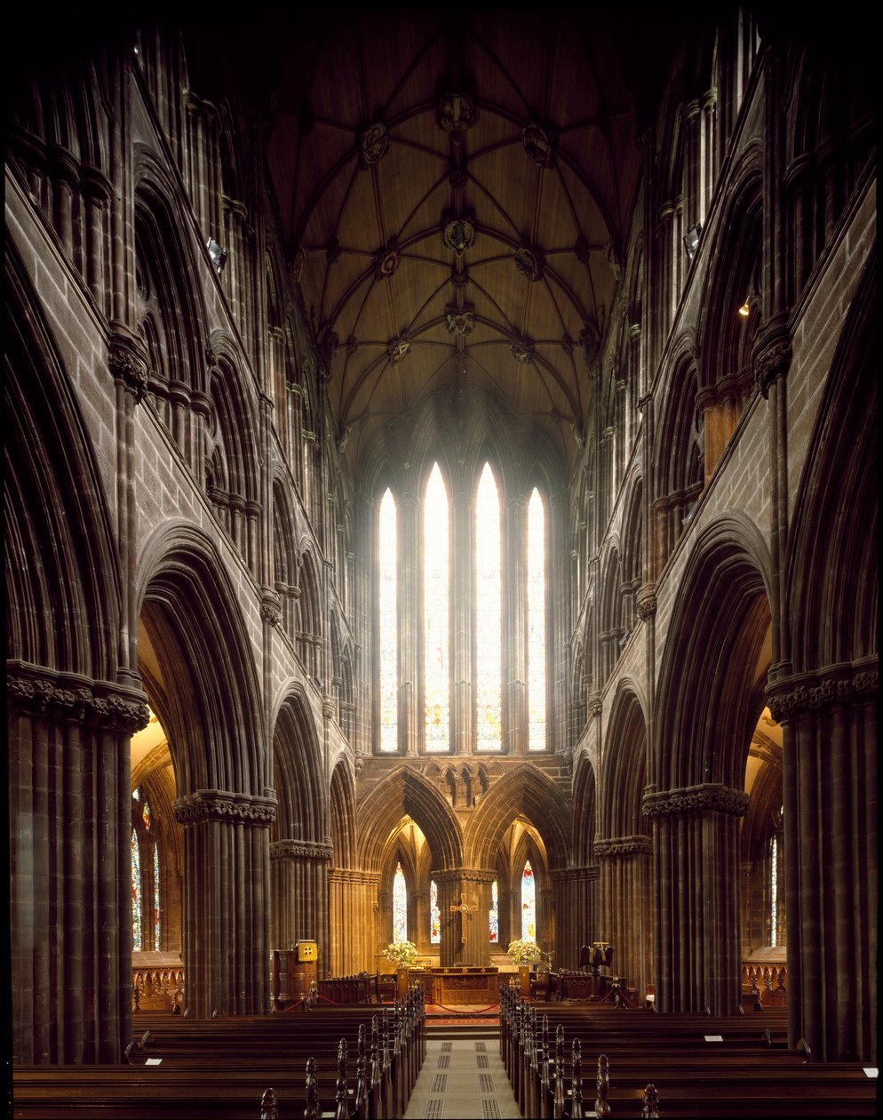 Gotisk kunst: utsikt over det indre av Glasgow katedral. 1100-tallet. Skottland av Scottish School