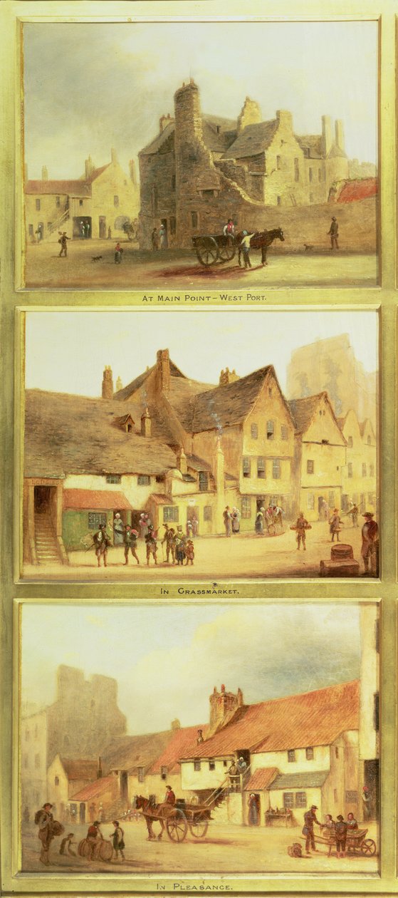 Main Point West Port, Grassmarket and Pleasance, detalj fra Edinburgh: Nine Views of the Old Town av Scottish School