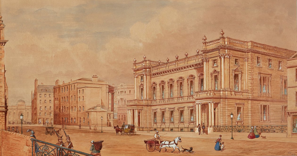 Prospect of Edinburgh (blyant, penn og blekk og akvarell) av Scottish School