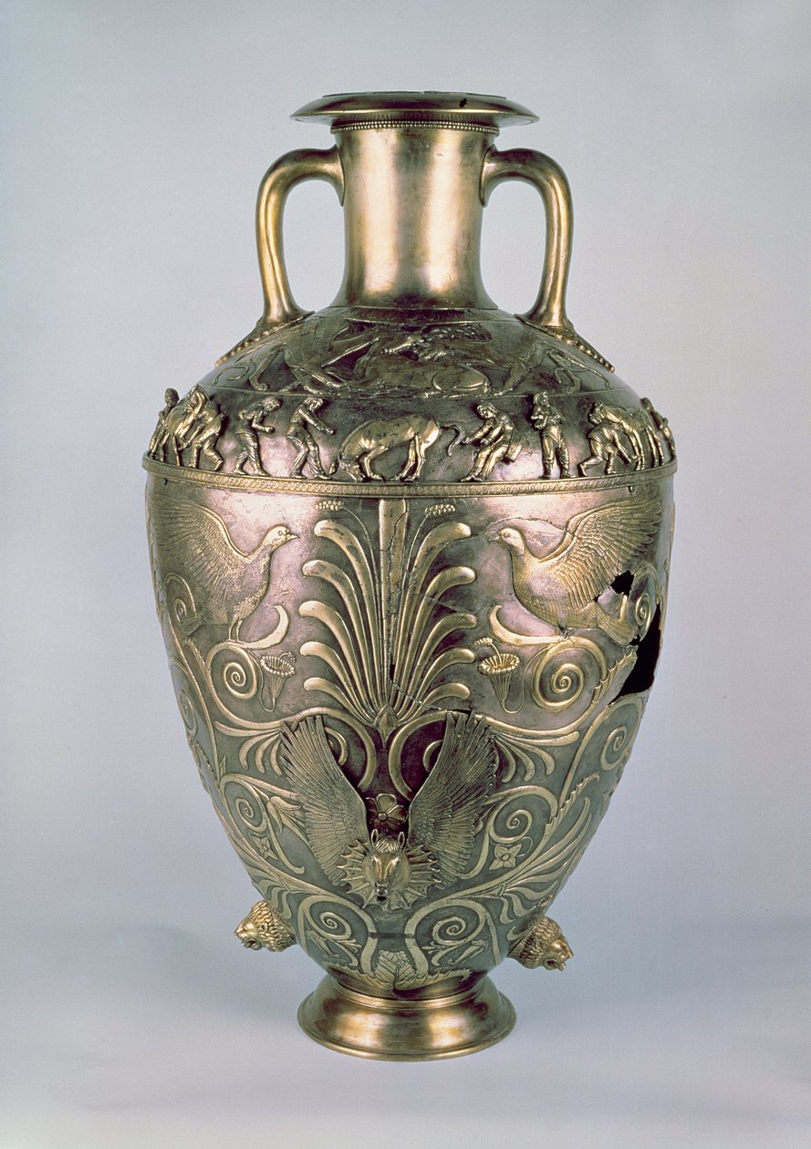 Amphora, sent på 4. århundre f.Kr. (forgylt sølv) av Scythian