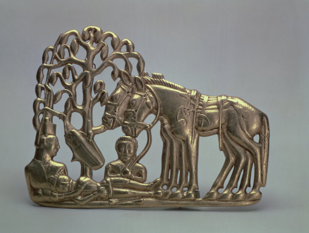 Beltespenne, fra den sibirske samlingen til Peter I, 6.-5. århundre f.Kr. (gull) av Scythian
