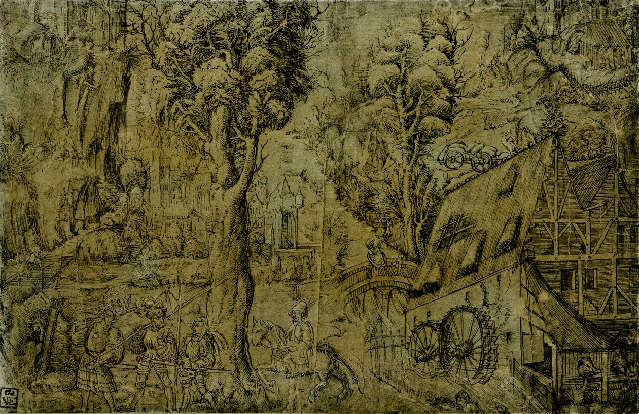 Landskap med vindmøller av Sebald Baumhauer