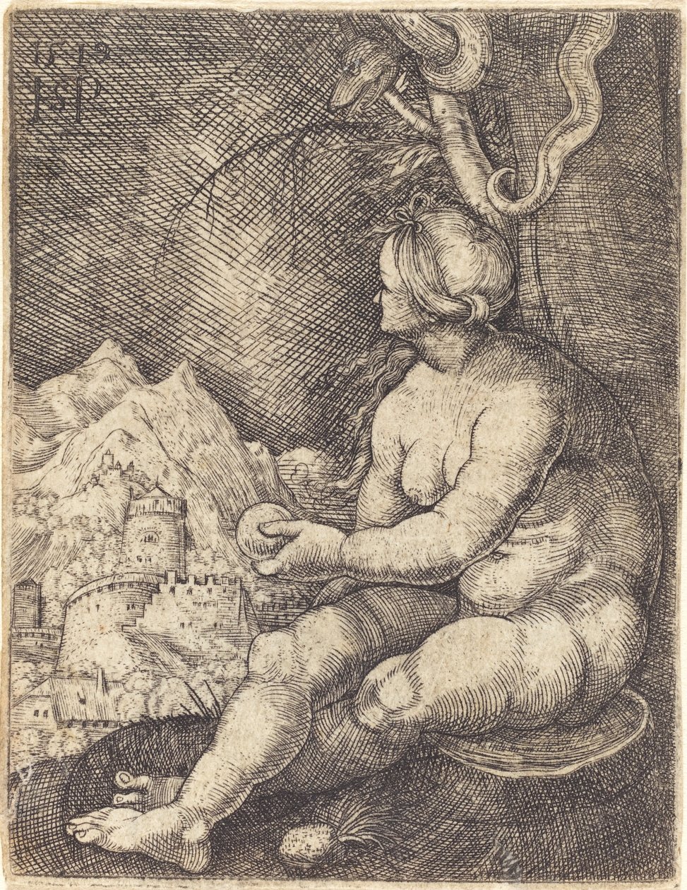 Eve Sittende av Sebald Beham