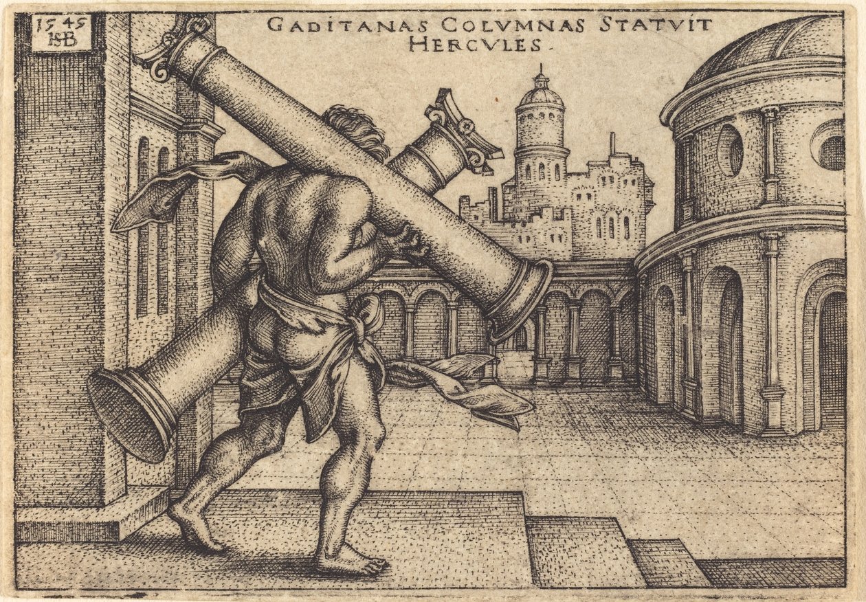 Hercules bærer søylene i Gaza av Sebald Beham