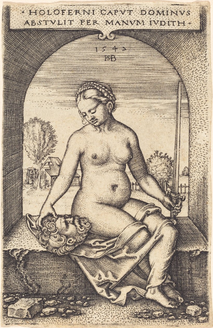 Judith sitter i et vindu av Sebald Beham