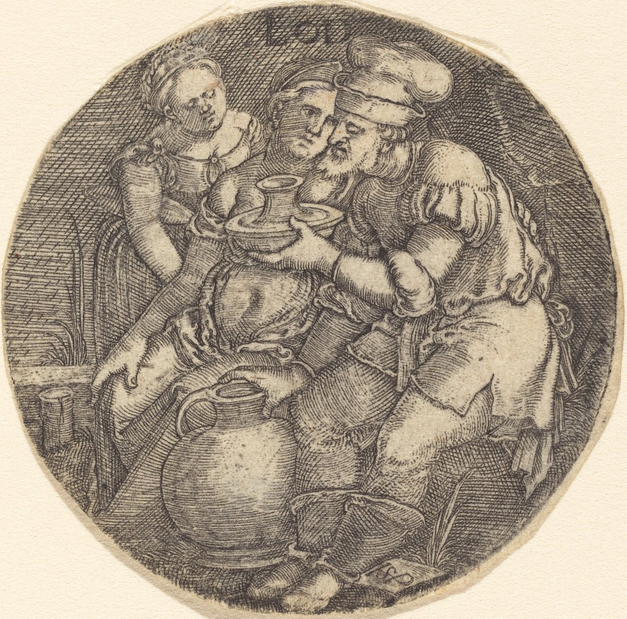 Lot og hans døtre av Sebald Beham