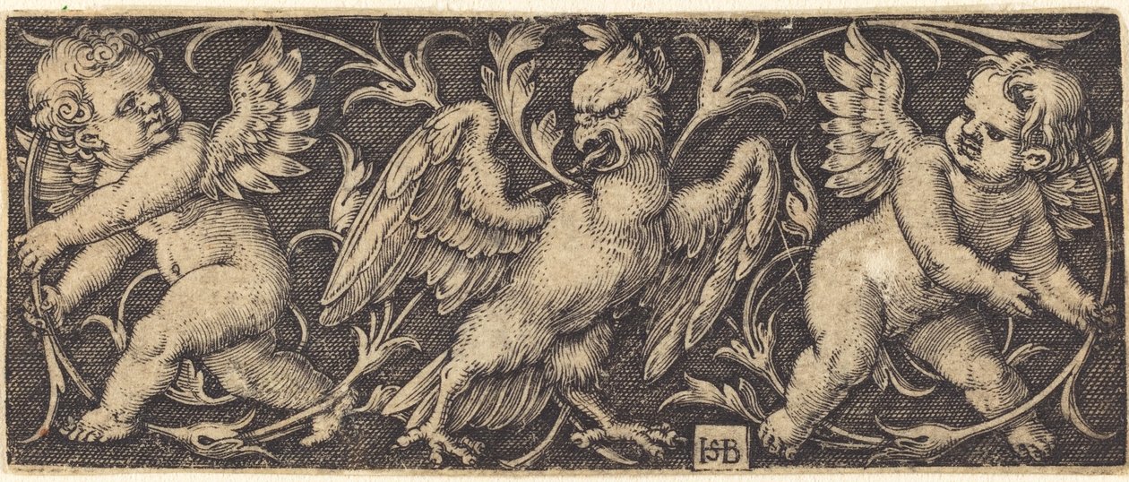 Ornament med Eagle og Two Genii av Sebald Beham