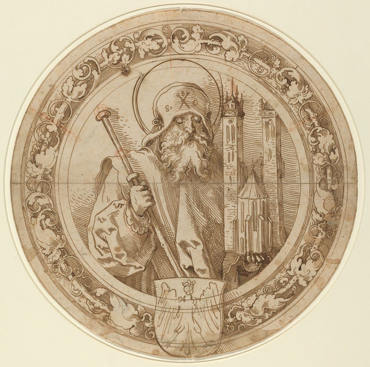 Saint Sebald bærer modellen av kirken sin i Nürnberg av Sebald Beham