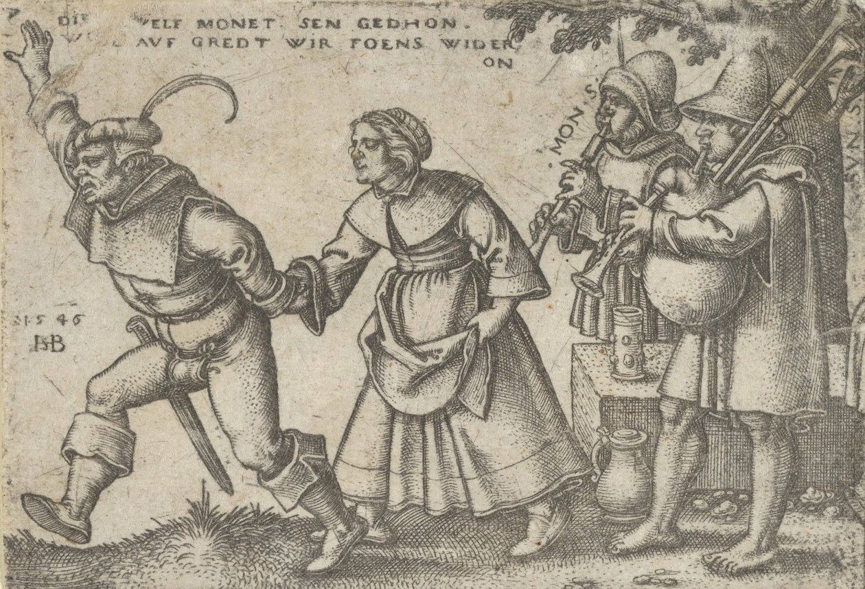 Årets slutt, fra Bondefesten eller de tolv månedene, 1546. av Sebald Beham