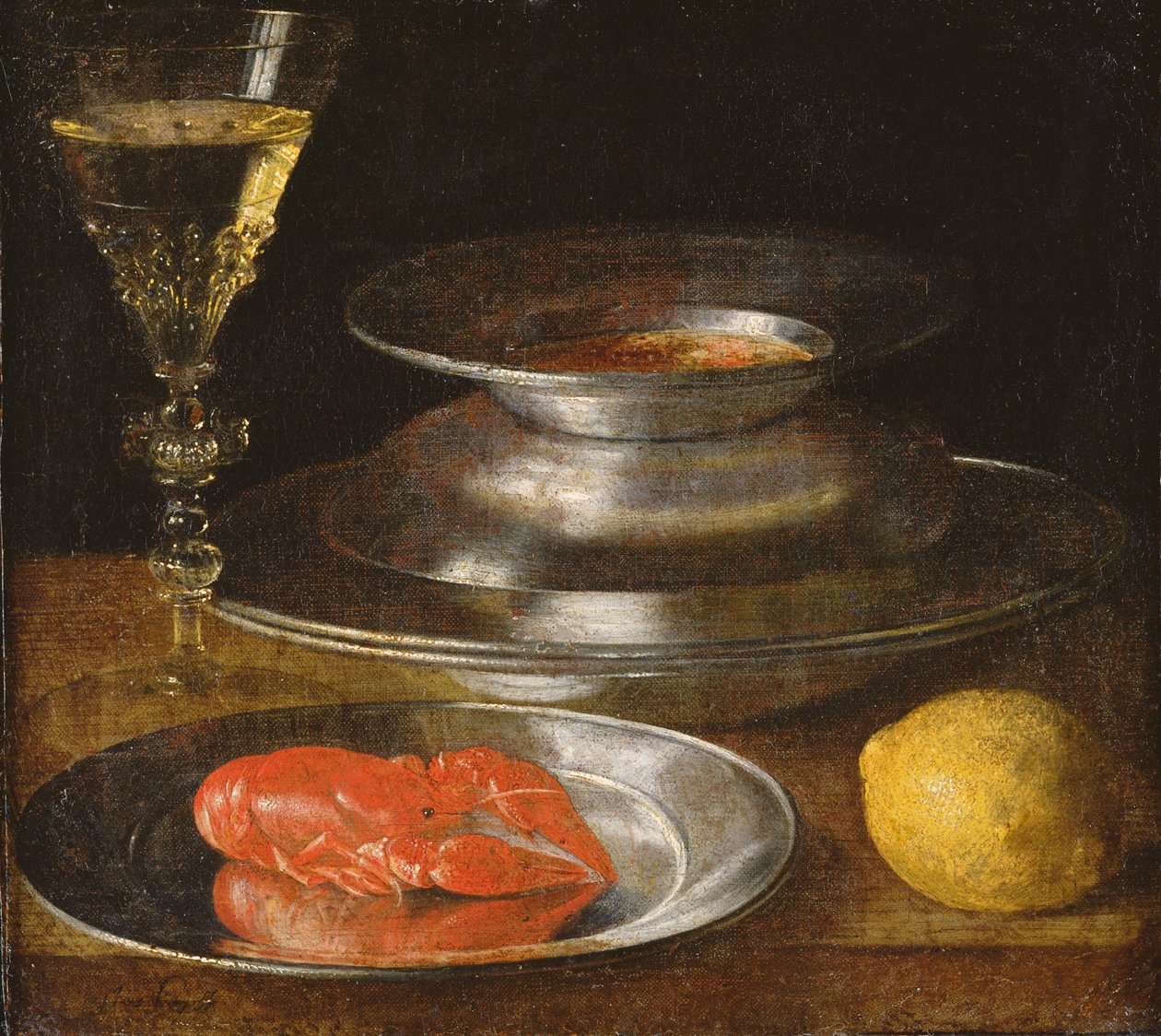 Stilleben med hummer, ca.1630 av Sebastian Stoskopff