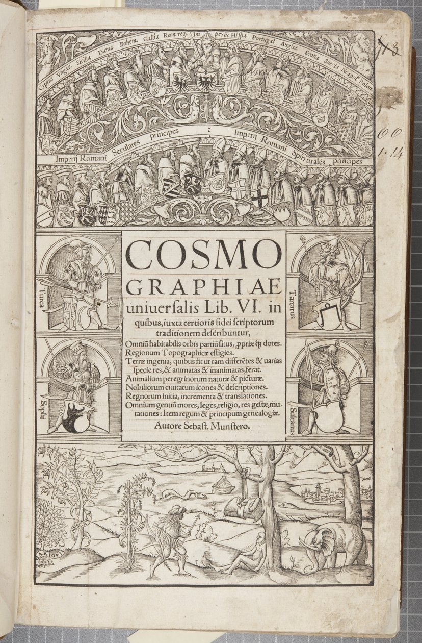 Tittelside til Cosmographia, 1544 av Sebastian Munster