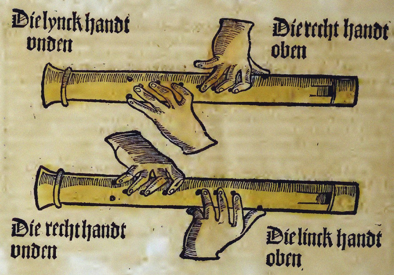 Recorder Duo (fra Musica gotutscht av Sebastianus Virdung) av Virdung, Sebastian (1465-1511) av Sebastian Virdung