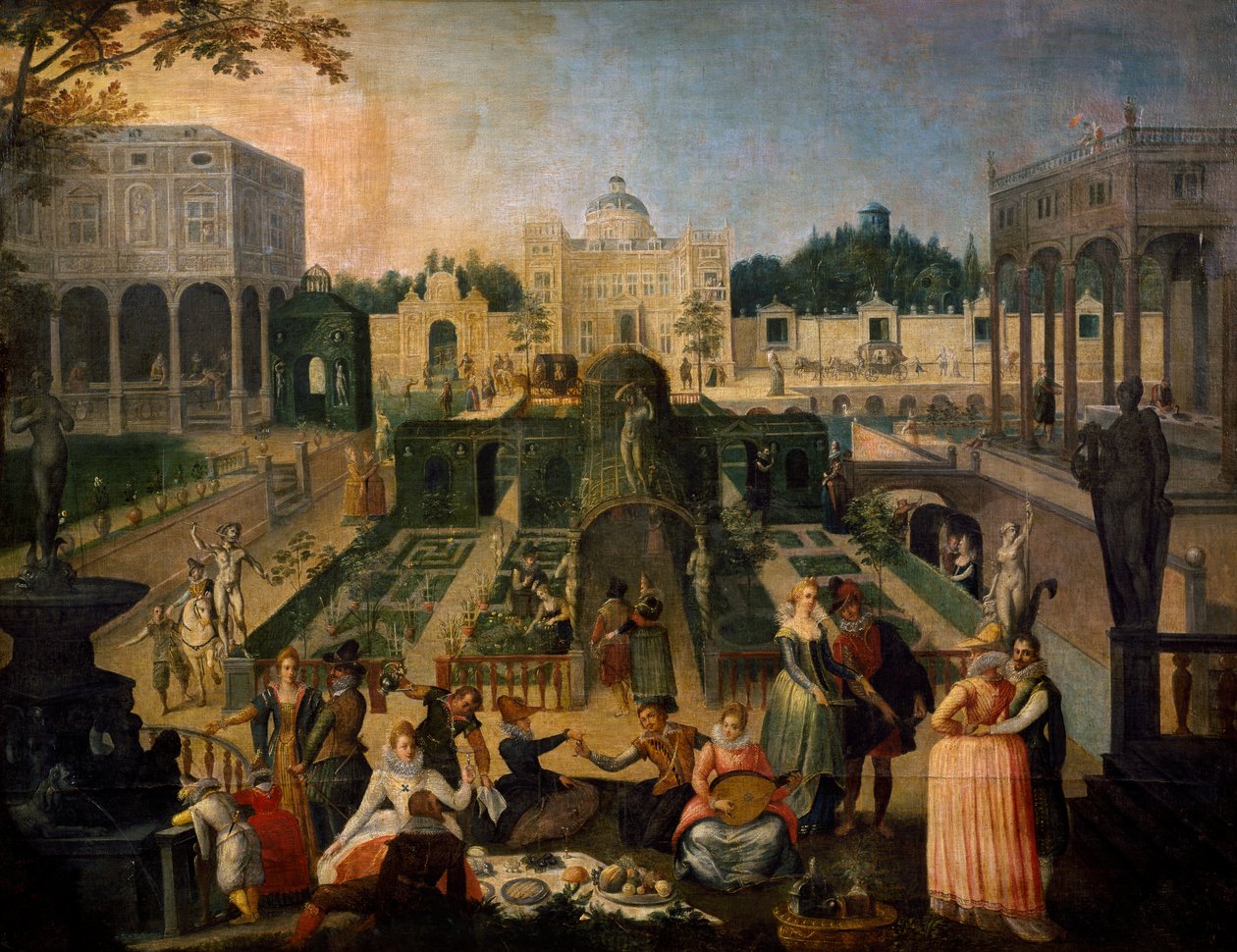 En fest i parken til hertugen av Mantua, ca. 1595 av Sebastian Vrancx
