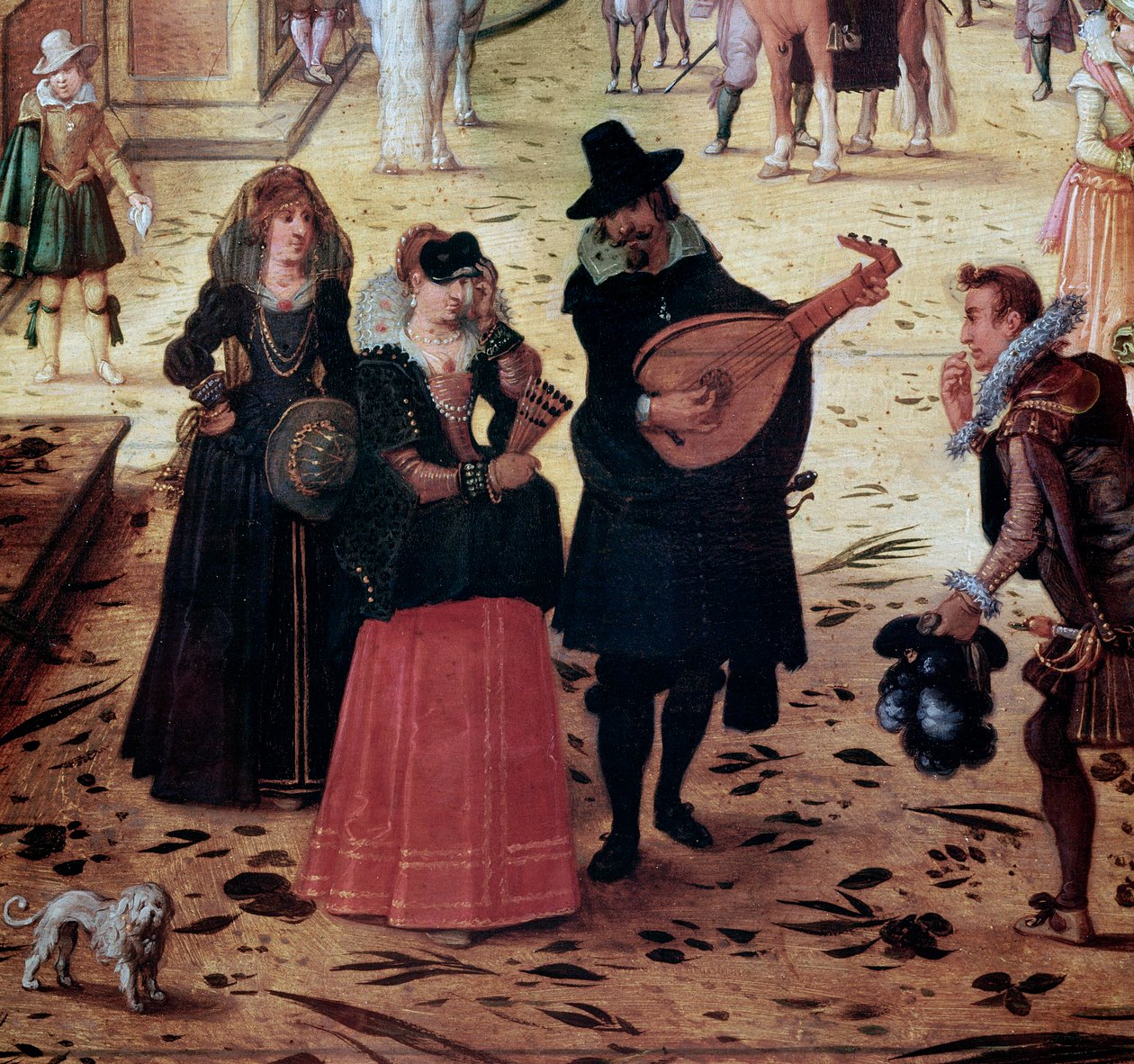 Landskap med Villa Medicis i Roma, Italia (Landskap med villa Medicis, Roma, Italia) Detalj Elegante vandrere og musikere i parken - Maleri av Sebastian Vrancx (1573-1647) 1600-tallet Napoli Museo Nazionale di Capodimonte av Sebastian Vrancx