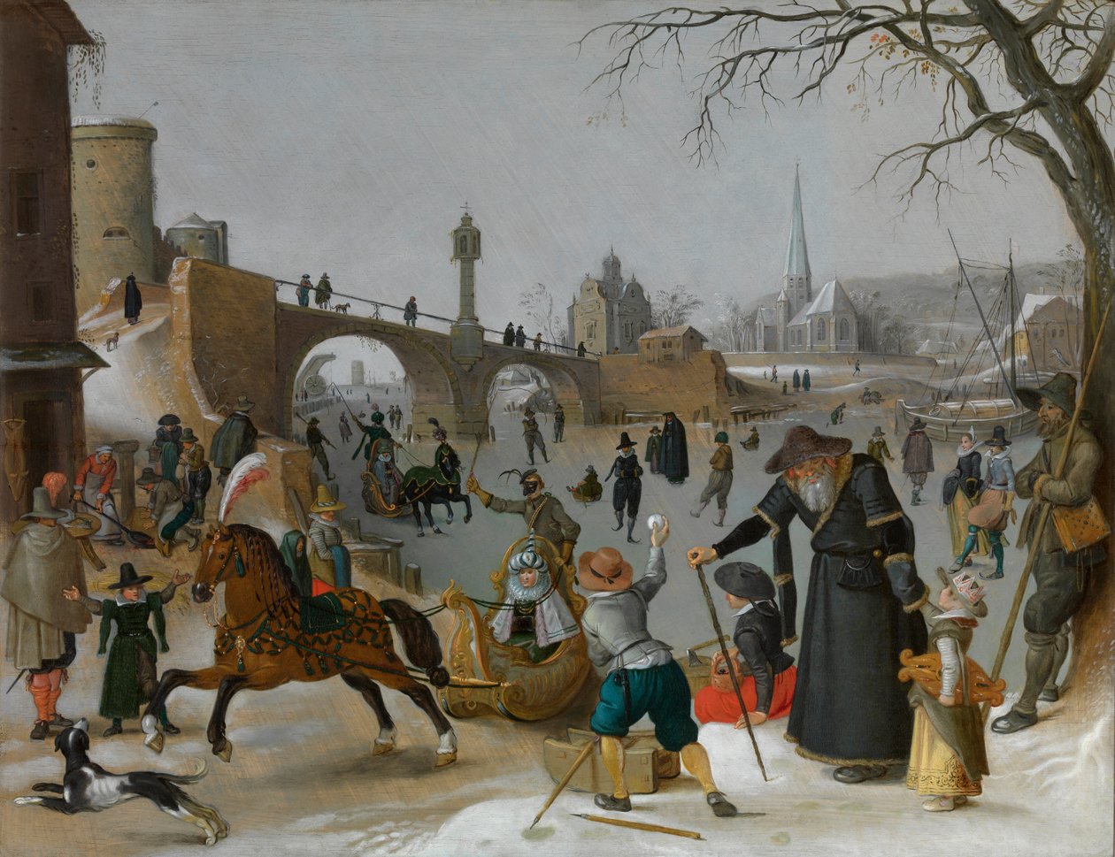 Vinterglede (olje på panel) av Sebastian Vrancx