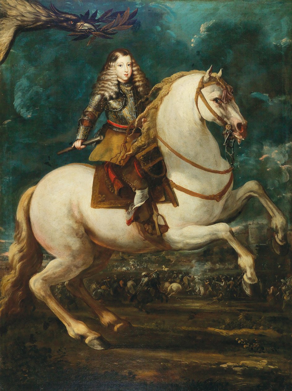 Rytterportrett av Charles II av Spania, 1660-tallet. av Sebastian de Herrera Barnuevo