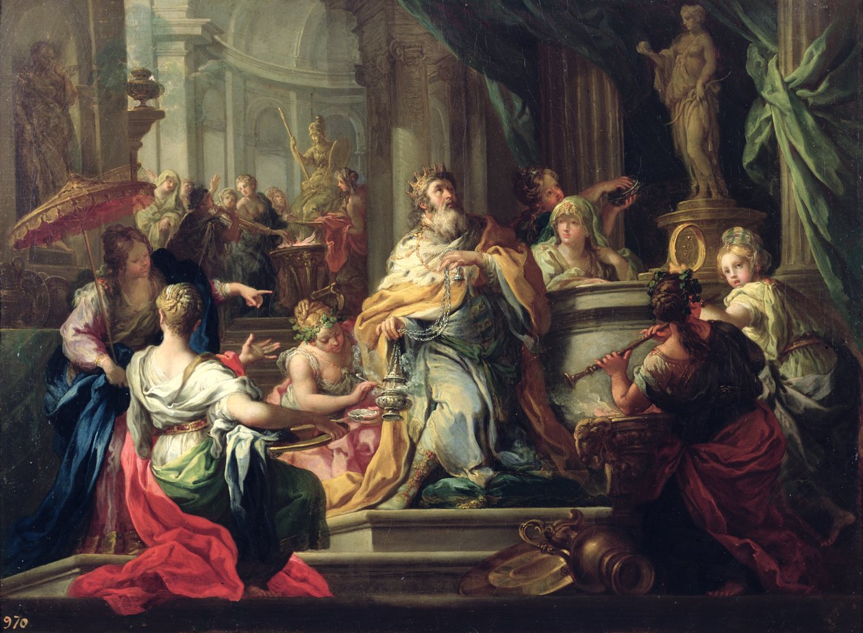 Idoliseringen av Salomo, ca. 1735 av Sebastiano Conca