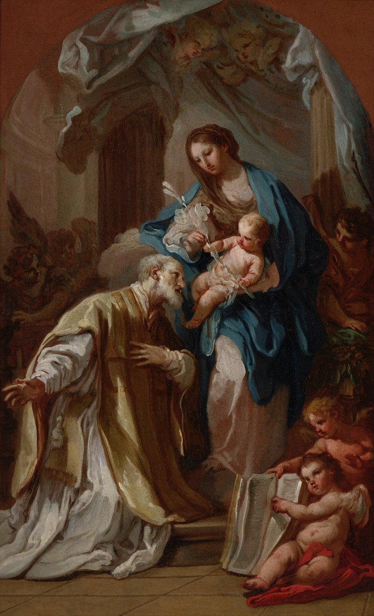 Madonnaen vises til St. Philip Neri av Sebastiano Conca