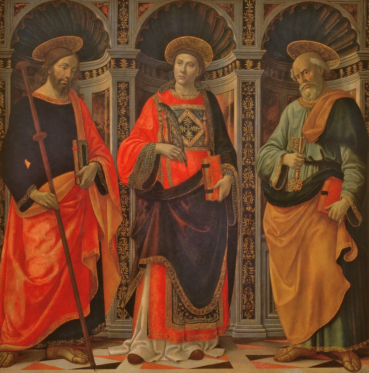 St. James, St. Stephen og St. Peter av Sebastiano Minardi