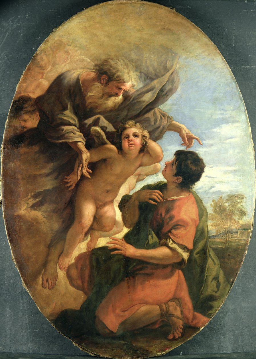 Gud viser seg for Moses i den brennende busken, ca. 1695-1700 av Sebastiano Ricci