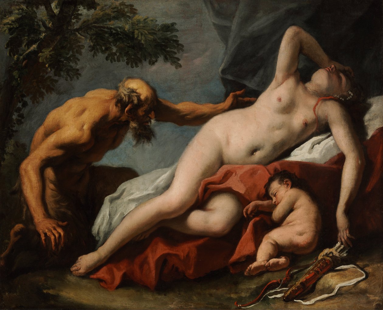 Venus og Satyr av Sebastiano Ricci