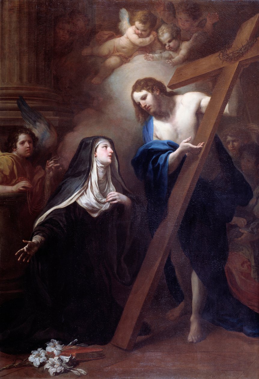 Jesus viser seg for den hellige Clare av Montefalco (maleri av Sebastiano Conca
