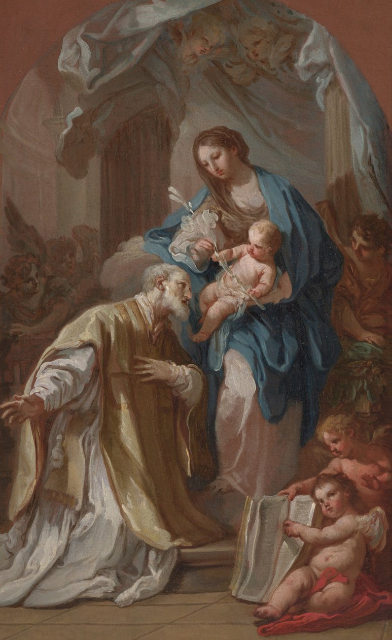 Madonnaen vises for St. Philip Neri av Sebastiano Conca