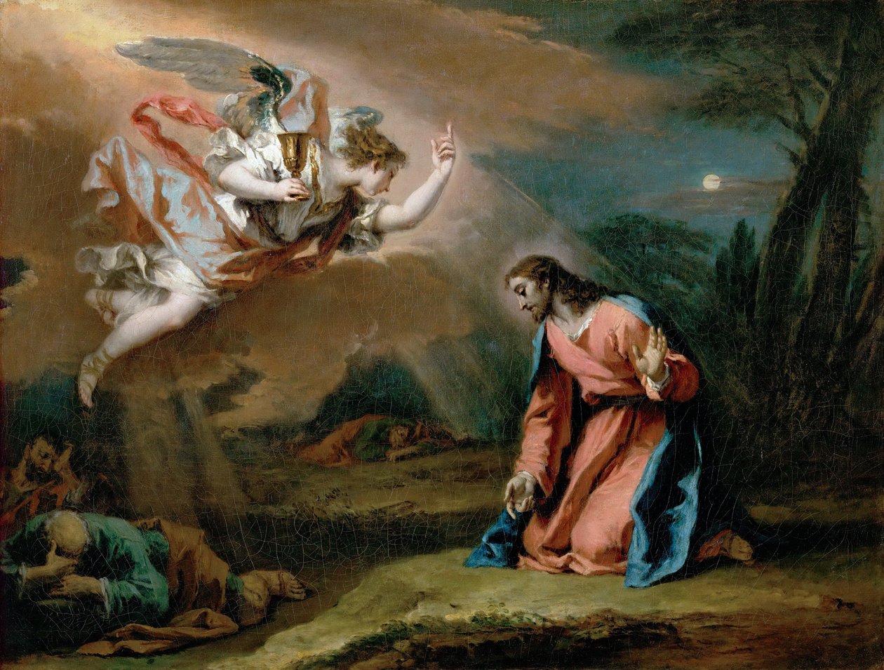 Agonie dans le jardin - The Agony in the Garden, av Ricci, Sebastiano (1659-1734). Olje på lerret, ca 1730. Mål : 59x77 cm. Kunsthistorisk museum, Vienne av Sebastiano Ricci