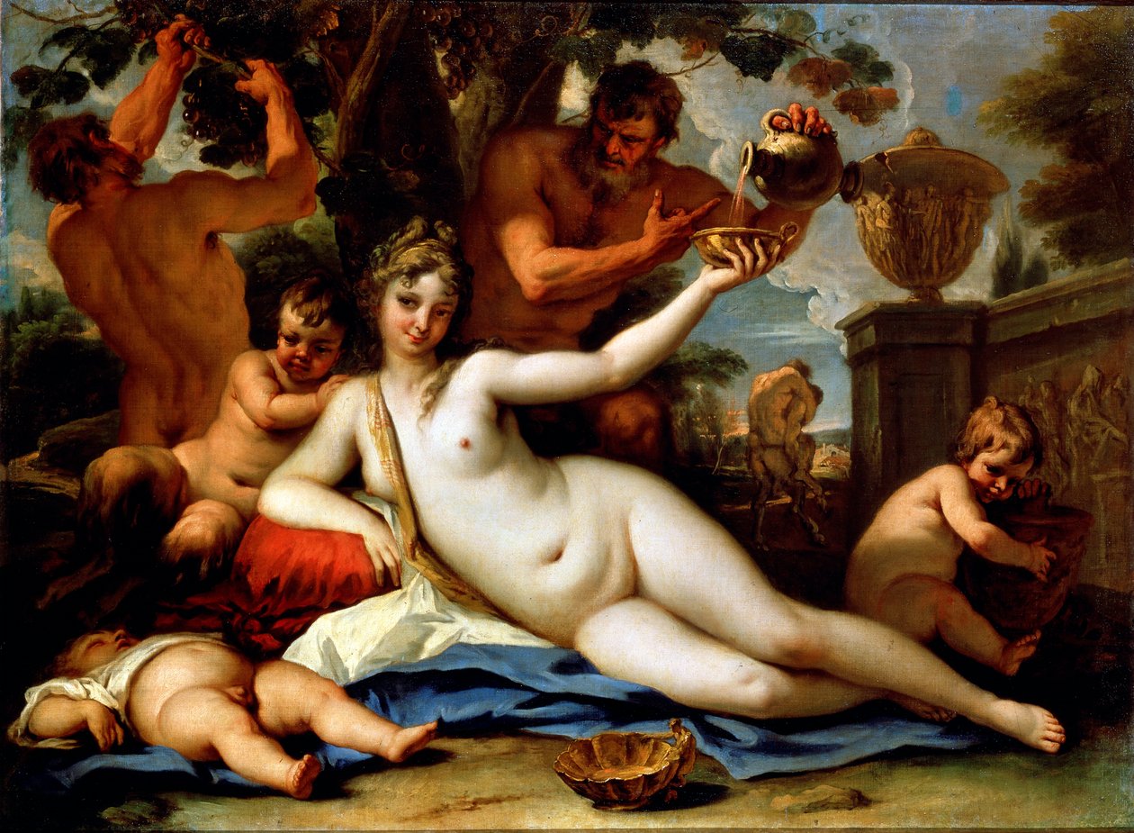 Bacchante og Satyrer, c1713 av Sebastiano Ricci