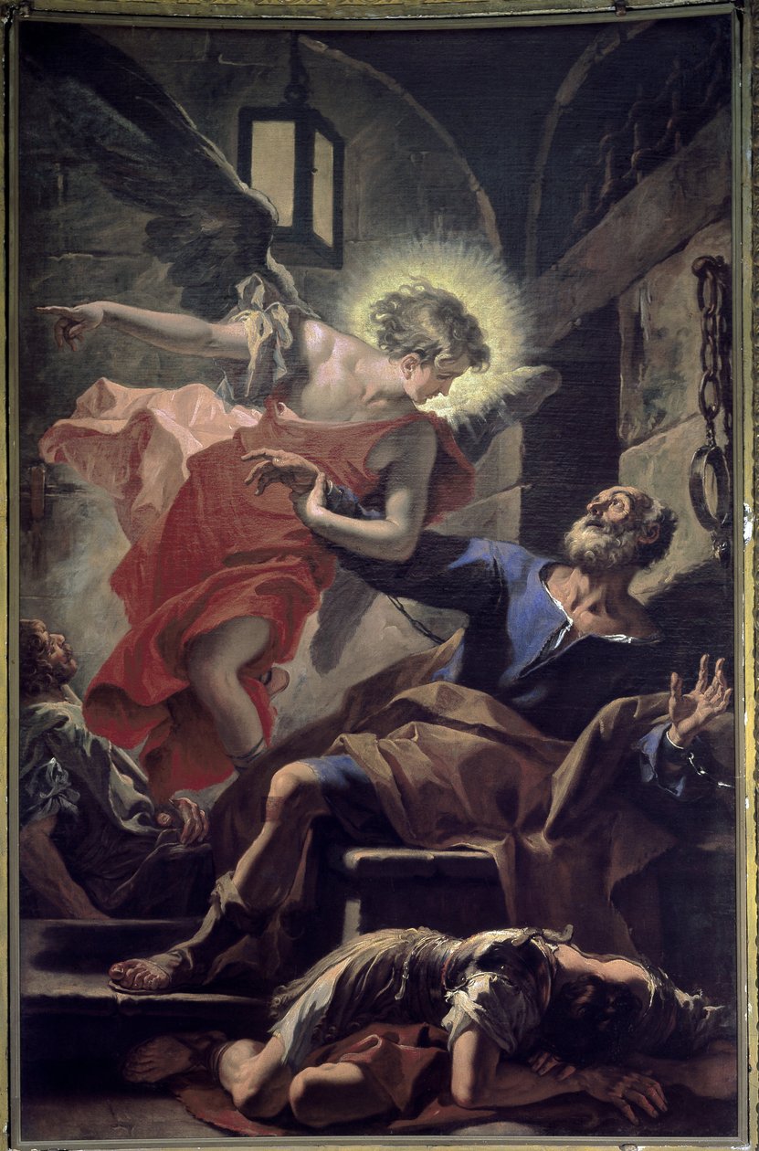 Sankt Peters befrielse - Sankt Peter løslatt fra fengselet. Maleri av Sebastiano Ricci av Sebastiano Ricci