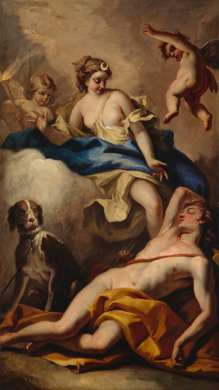 Diana og Endymion (olje på lerret) av Sebastiano Ricci