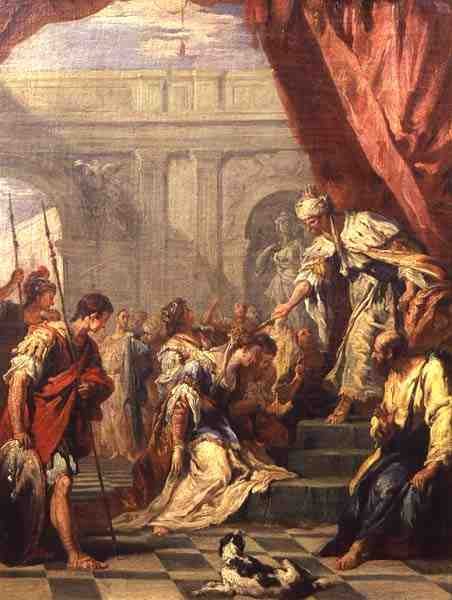 Esther Before Ahasverus (olje på lerret) av Sebastiano Ricci