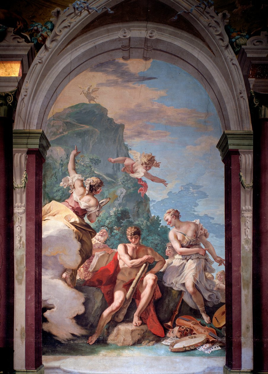 Hercules i krysset mellom last og dyd - Fresco av Sebastiano Ricci