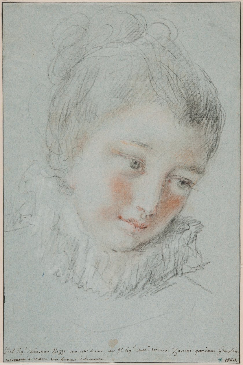 Hode av en ung kvinne av Sebastiano Ricci
