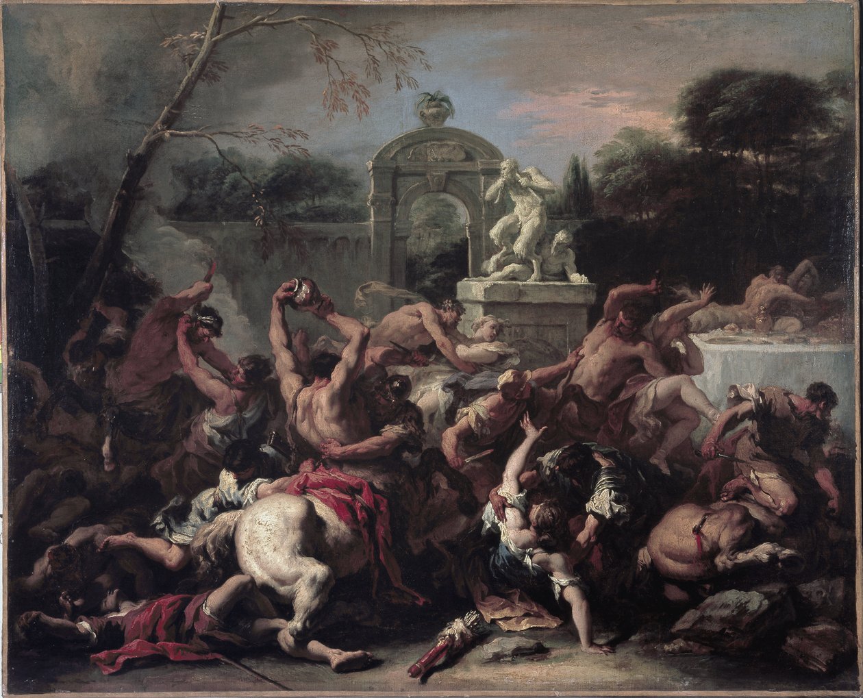 Lapiths and the Centaurs - Kamp mellom Lapiths og Centaurs. Maleri av Sebastiano Ricci av Sebastiano Ricci