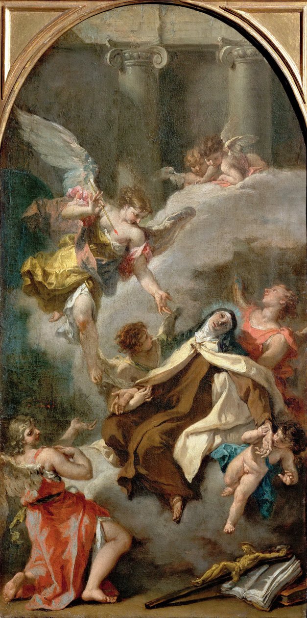 Visjonen til den hellige Teresa av Avila (1515-1582) - Sebastiano Ricci (1659-1734). Olje på lerret, ca 1728. Mål : 71,5x37 cm. Kunsthistorisk museum, Vienne av Sebastiano Ricci