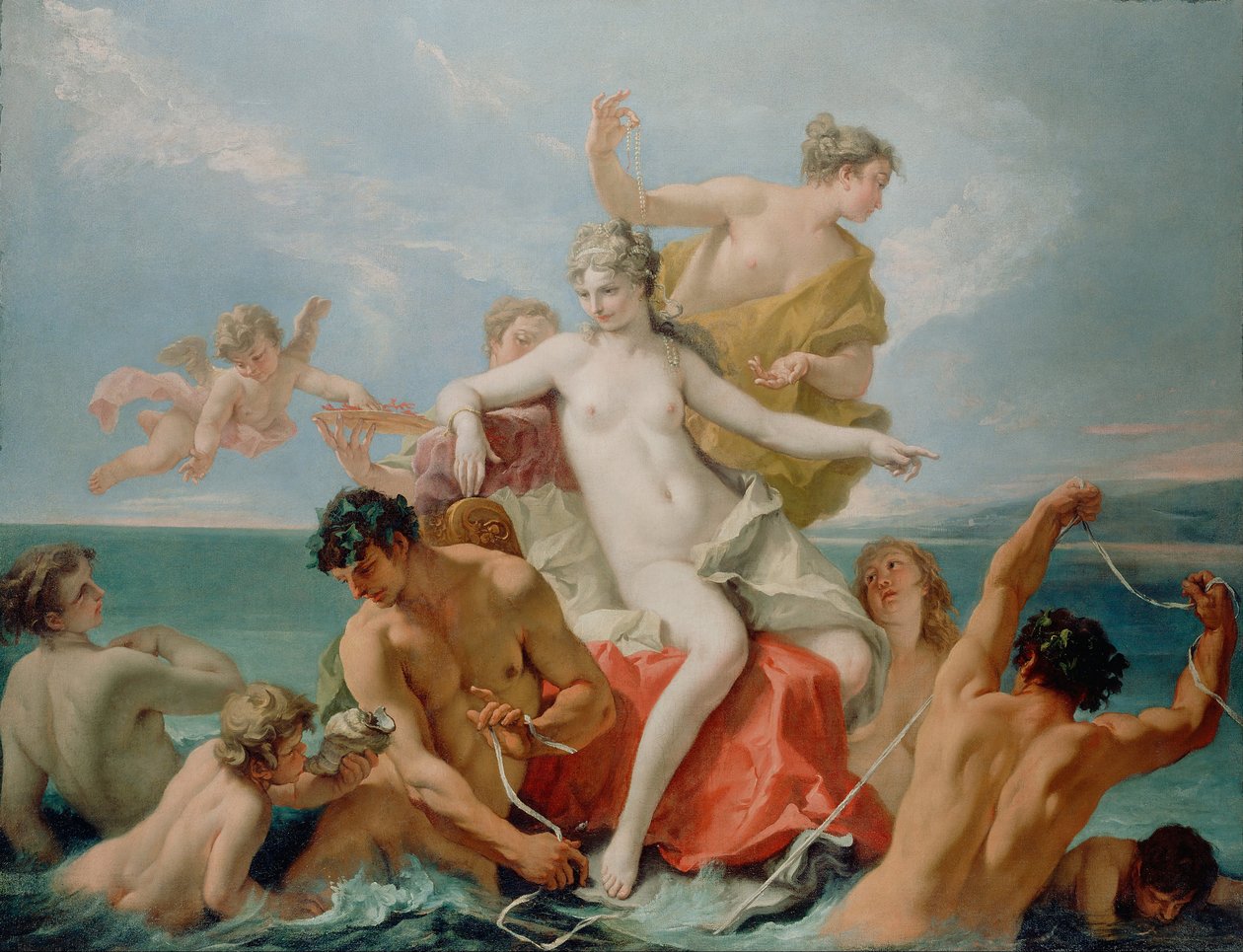 Triumf av Marine Venus, ca. 1713 av Sebastiano Ricci