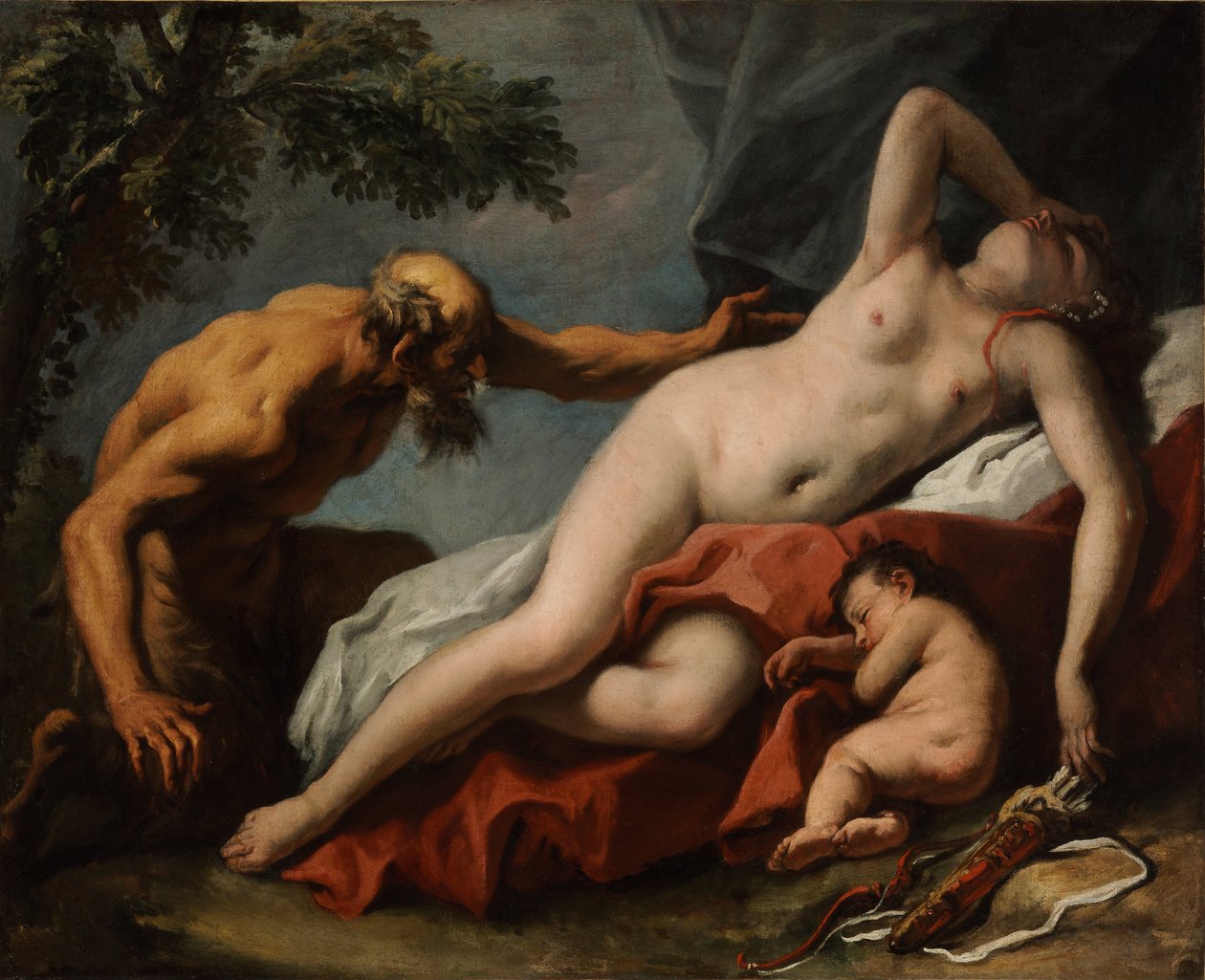 Venus og Satyr - Maleri av Sebastiano Ricci av Sebastiano Ricci