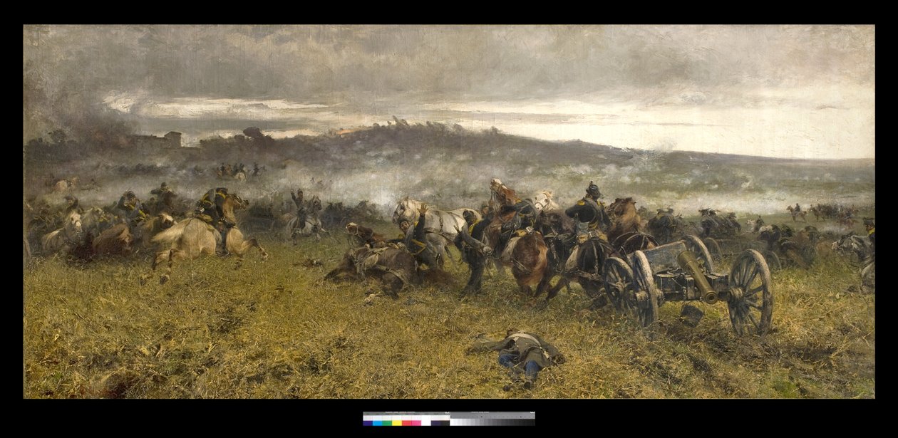Artilleri under slaget ved San Martino, 1887 av Sebastiano de Albertis