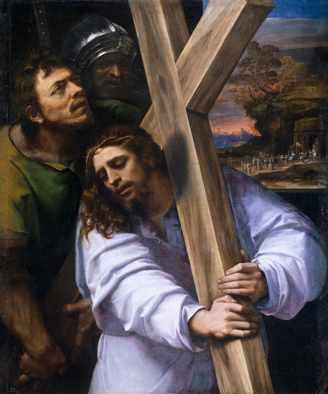 ""Christ portant sa croix"" (Christ Carrying the Cross) Peinture de Sebastiano del Piombo (1485-1547) vers 1516 Dim 121x100 cm Museo del Prado, Madrid av Sebastiano del (c.1485 1547) Piombo