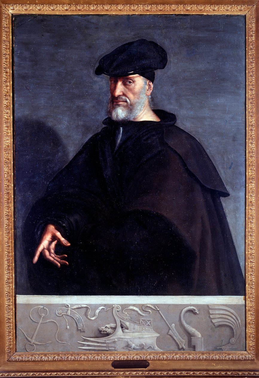 Portrett av Andrea Doria, italiensk condottiere (olje på lerret av Sebastiano del (c.1485 1547) Piombo
